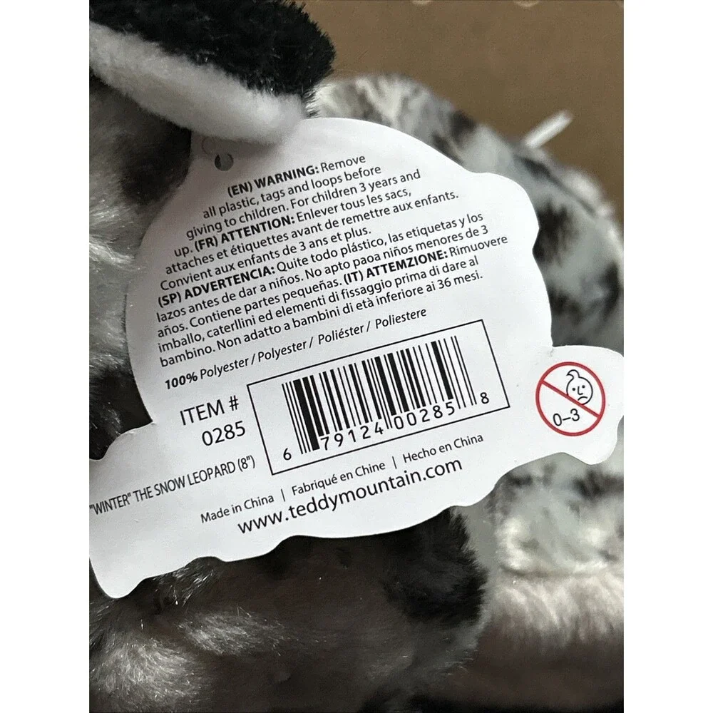 Teddy Mountain Winter The Snow Leopard NWT Unstuffed Fast Shipping